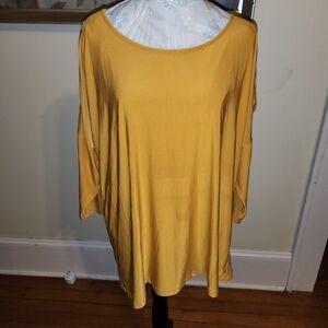 Ashley Blue Mustard Long Sleeves Tunic Top